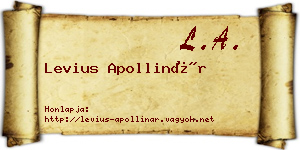Levius Apollinár névjegykártya